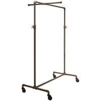 Econoco 41" x 22" x 72" Anthracite Grey Ballet Garment Rack with Crossbar and Adjustable Hangrail