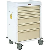 Harloff 31 13/16" x 23 3/4" x 46" MRI-Compatible 6-Drawer Medical Cart with Key Lock MR6K