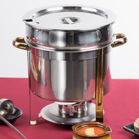Choice Deluxe 11 Qt. Gold Accent Marmite Soup Chafer