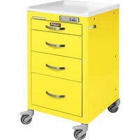 Harloff M-Series 18" x 18" x 34 1/2" 4-Drawer Steel Infection Control Cart with E-Lock M3DS1824E04