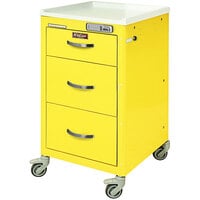 Harloff M-Series 18" x 18" x 34 1/2" 3-Drawer Steel Medical Procedure Cart with Key Lock M3DS1824E03