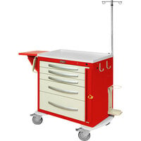 Harloff A-Series 36 3/4" x 22" x 37 1/4" 5-Drawer Aluminum Breakaway Cart with Standard Emergency Kit MPA3024B05+MD30-EMG1