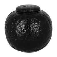 RAK Porcelain Roks 2 1/8" Black Porcelain Salt Shaker - 12/Case