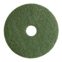 Lavex Basics 17" Green Scrubbing Floor Machine Pad - 5/Case