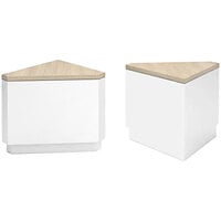 Econoco 22" x 22" x 27 7/8" White / Oak Corner Retail Counter