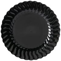 Fineline Flairware 207-BK 7 1/2 inch Black Plastic Plate - 180/Case