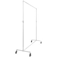Econoco 60 inch x 23 3/8 inch x 72 inch Gloss White Ballet Garment Rack with Adjustable Hangrail