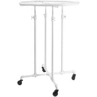 Econoco 36" x 67" Gloss White Round Bar Garment Rack with Adjustable Hangrail