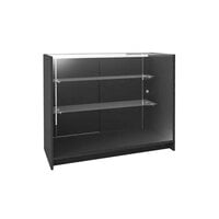 Econoco 48" x 20" x 38" Black 2-Shelf Safety Glass Showcase