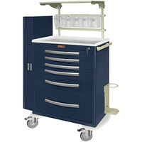 Harloff A-Series 41 1/4" x 22" x 66 3/4" 6-Drawer Aluminum Intubation Cart with Key Lock and Difficult Airway Kit MPA3030K16+MD30-AIRWAYPKG