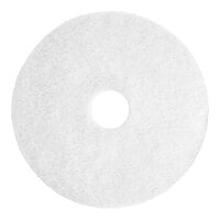 Lavex Janitorial Basics 17" White Polishing Floor Machine Pad - 5/Case