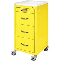 Harloff M-Series 18" x 18" x 40 3/4" 4-Drawer Steel Medical Isolation Cart with Key Lock M3DS1830K04Q