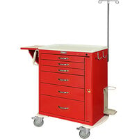 Harloff M-Series 36 3/4" x 22" x 43 3/4" 6-Drawer Steel Emergency Cart with Standard Emergency Kit MDS3030B06+MD30-EMG1