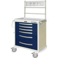 Harloff A-Series 36 3/4" x 22" x 40 1/2" 6-Drawer Aluminum Anesthesia Cart with Electronic Keypad and Basic Anesthesia Kit MPA3027E06+MD30-ANS