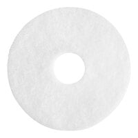 Lavex Basics 13" White Polishing Floor Machine Pad - 5/Case