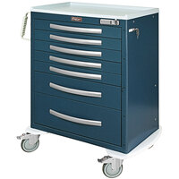 Harloff A-Series 36 3/4" x 22" x 43 3/4" 7-Drawer Aluminum Anesthesia Cart with Electronic Keypad MPA3030E07