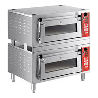 Avantco DPO-2SA Double Deck Countertop Pizza / Bakery Oven with Two 18" Independent Chambers and Digital Controls - (2) 1700W, 120V