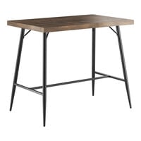 Lancaster Table & Seating Mid-Century 30" x 48" Bar Height Butcher Block Table with Espresso Finish