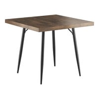 Lancaster Table & Seating Mid-Century 36" x 36" Standard Height Butcher Block Table with Espresso Finish