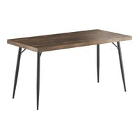Lancaster Table & Seating Mid-Century 30" x 60" Standard Height Butcher Block Table with Espresso Finish