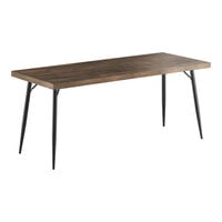 Lancaster Table & Seating Mid-Century 30" x 72" Standard Height Butcher Block Table with Espresso Finish