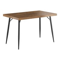 Lancaster Table & Seating Mid-Century 30" x 48" Standard Height Butcher Block Table with Vintage Finish