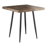 Lancaster Table & Seating Mid-Century 30" x 30" Standard Height Butcher Block Table with Espresso Finish
