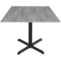 Holland Bar Stool EuroSlim 32" x 32" Greystone Indoor / Outdoor Table with Cross Base