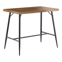 Lancaster Table & Seating Mid-Century 30" x 48" Bar Height Butcher Block Table with Vintage Finish