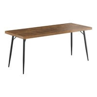 Lancaster Table & Seating Mid-Century 30" x 72" Standard Height Butcher Block Table with Vintage Finish