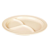 Thunder Group NS703T Nustone Tan Melamine 3 Compartment Plate 10 1/4 inch - 12/Pack