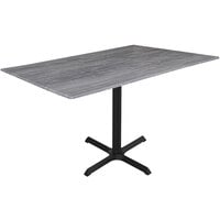 Holland Bar Stool EuroSlim 32" x 48" Greystone Indoor / Outdoor Table with Cross Base