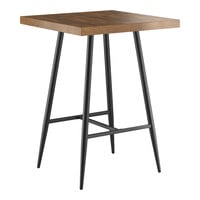 Lancaster Table & Seating Mid-Century 30" x 30" Bar Height Butcher Block Table with Vintage Finish
