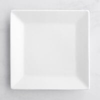 Acopa 7" Bright White Square Porcelain Plate - 36/Case
