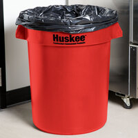 Continental 3200RD Huskee 32 Gallon Red Round Trash Can