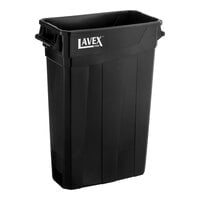 Lavex Pro 23 Gallon Black Slim Rectangular Trash Can