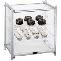 Cal-Mil 1145-S-74 One by One Three Tier Silver Display Case with Front Doors - 20 1/2" x 17" x 22"