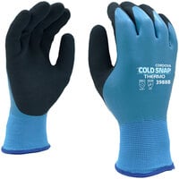 Cordova Cold Snap Thermo Blue Latex Thermal Gloves with Black Sandy Latex Palm Coating - Pair