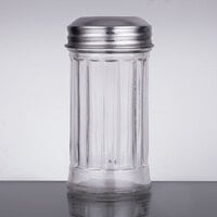 Tablecraft 657 2 oz. Fluted Glass Salt and Pepper Shaker with Stainless Steel Top - 24/Case