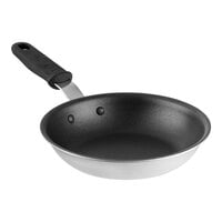 Vollrath Tribute 7" Tri-Ply Stainless Steel Non-Stick Fry Pan with CeramiGuard II Coating and Black Silicone Handle 692407