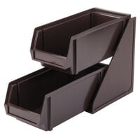 Vollrath 4841-01 Traex® Brown Self-Serve Condiment Bin Stand Set with 2-Tier Stand and 11 1/4" Condiment Bins