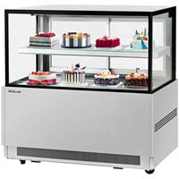 Turbo Air TBP60-46NN-S 59" Square Glass Two-Tier Stainless Steel Refrigerated Bakery Display Case