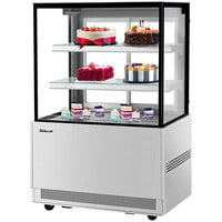 Turbo Air TBP36-54NN-S 35 3/8" Square Glass Three-Tier Stainless Steel Refrigerated Bakery Display Case