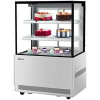 Turbo Air TBP36-54NN-S 35 3/8" Square Glass Three-Tier Stainless Steel Refrigerated Bakery Display Case