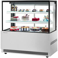 Turbo Air TBP60-54NN-S 59" Square Glass Three-Tier Stainless Steel Refrigerated Bakery Display Case