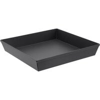 LloydPans 12" x 12" x 1 1/2" Hard Coat Anodized Aluminum Sicilian-Style Pizza Pan with Pre Seasoned Tuff-Kote® Finish H76F-12X12X1.5-PSTK