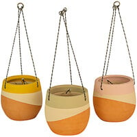 Kalalou 3-Piece Multicolor Dipped Clay Hanging Pot Set