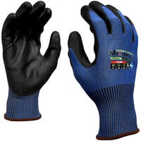 Cordova Machinist Blue HPPG Cut-Resistant Gloves with Black Polyurethane Palm Coating - Pair