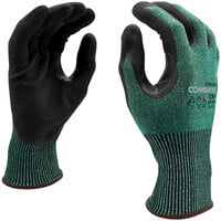 Cordova Conquest Green HPPG Gloves with Black Microfoam Nitrile Palm Coating - Pair