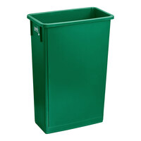 Lavex Janitorial 23 Gallon Dark Green Slim Rectangular Trash Can